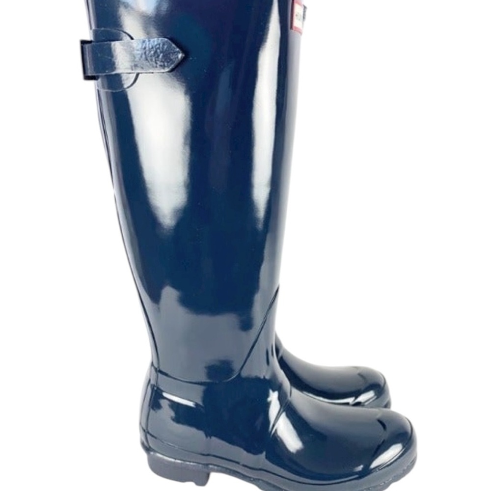 Navy Gloss Adjustable Hunter Boots NEW! - Picture 4 of 8